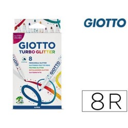 Retolador Giotto Turbo Glitter purpurina 8u.