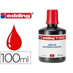 Tinta para llenar marcadores Edding 100ml. rojo