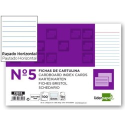 Fitxa Liderpapel ratllada nº5 160x220mm 100u.