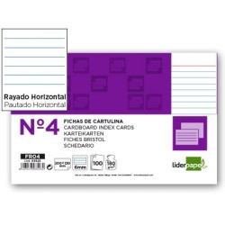 Fitxa Liderpapel ratllada nº4 125x200mm 100u.