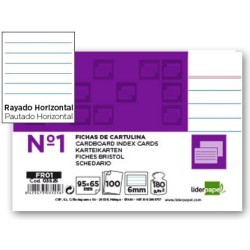 Fitxa Liderpapel ratllada nº1 65x95mm 100u.