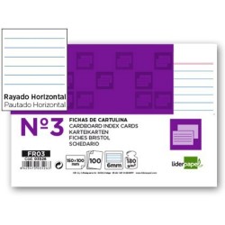 Fitxa Liderpapel ratllada nº3 100x150mm 100u.