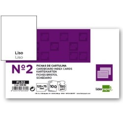 Fitxa Liderpapel llisa nº2 75x125mm 100u.