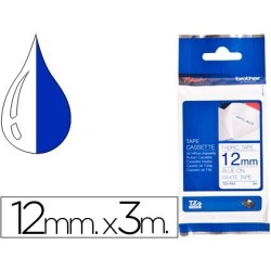 Cinta Brother tz/tze 12mm. X3M. Blau/blanc tèxtil. tze-fa3