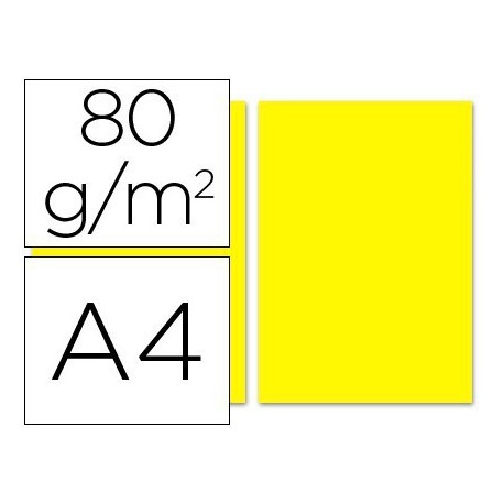 Paper A4 80gr. groc 100u.