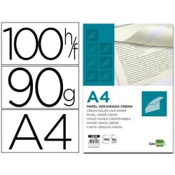 Paper verjurat A4 90g crema 100u.