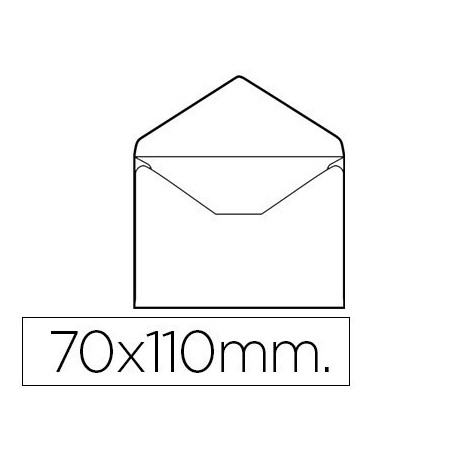 Sobre nº0 blanc targeta de visita 70x110mm sense engomar 100u.