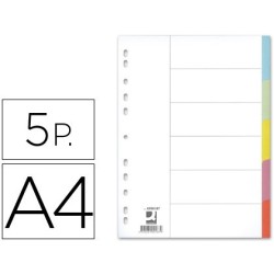 Separadors de cartolina 5sep. A4 multitaladre