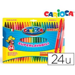 Rotulador Carioca Doble punta Estuche 24u.