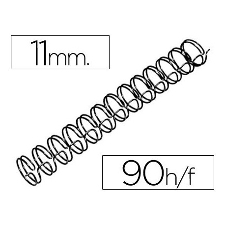 Espiral Wiro 3: 1 11mm nº7 negre 100u