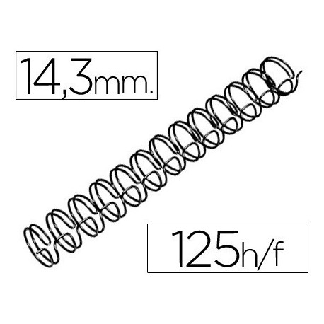 Espiral Wiro 3: 1 14,3mm nº9 negre 100u