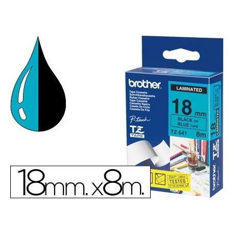 Cinta Brother tze541 blau-negre 18mm 8mt