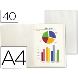 Carpeta 40 fundes A4 Transparent Frosty