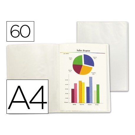 Carpeta 60 fundes A4 Transparent Frosty