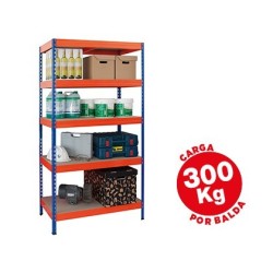 Prestatgeria metàl·lica 5 estants blau/taronja 300Kg