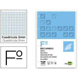 Recanvi Liderpapel foli 100 fulls quadre 3 mm 4 forats marge