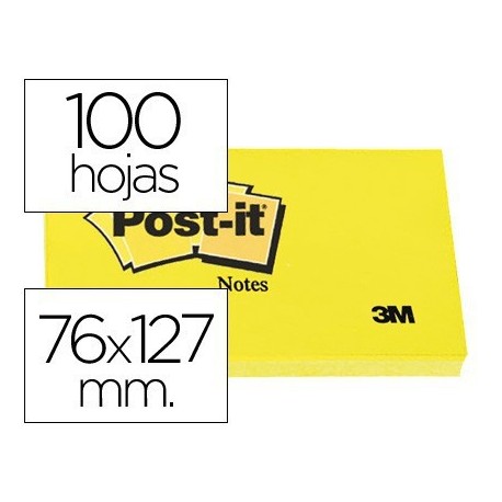 Post-it bloc notes 76X127 groc