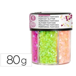 Purpurina cor i estrella neó 80gr.