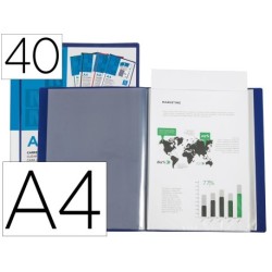 Carpeta Liderpapel 40 fundes personalitzable A4 blau translúcid