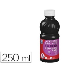 Pintura acrílica L & B negre 250ml.