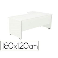 Mesa rectangular Work blanco 160x120cm. izquierda