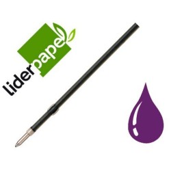 Recanvi bolígraf Liderpapel Gummy touch retràctil 1,0mm tinta violeta 10u.