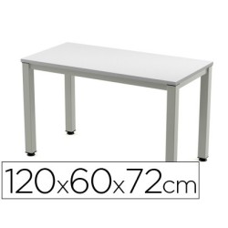 Taula rectangular Executive alumini/gris 120x60cm.