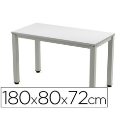 Taula rectangular Executive alumini/gris 180x80cm.