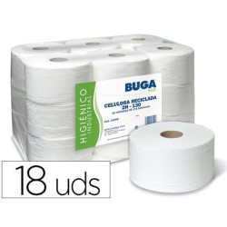 Papel higiénico industrial Buga reciclado 2 capas 130m 18u.