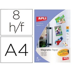 Paper magnètic Apli blanc A4 per a impressores inkjet 8 fulls