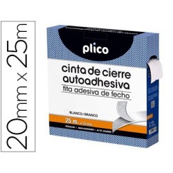 Cinta de tancament adhesiva plicar velcro blanc 20mmx25m