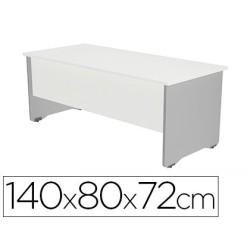 Mesa rectangular Work aluminio/blanco 140x80cm.