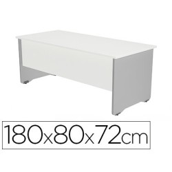 Mesa rectangular Work aluminio/blanco 180x80cm.