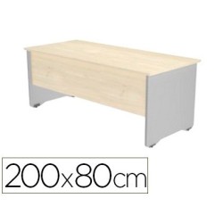 Mesa rectangular Work aluminio/blanco 200x80cm.